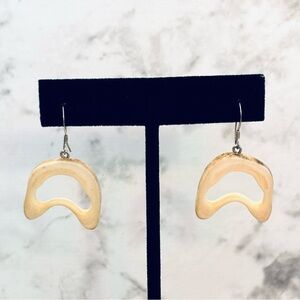 Sterling Silver 925 Open Center Organic Dangly Earrings Artisan